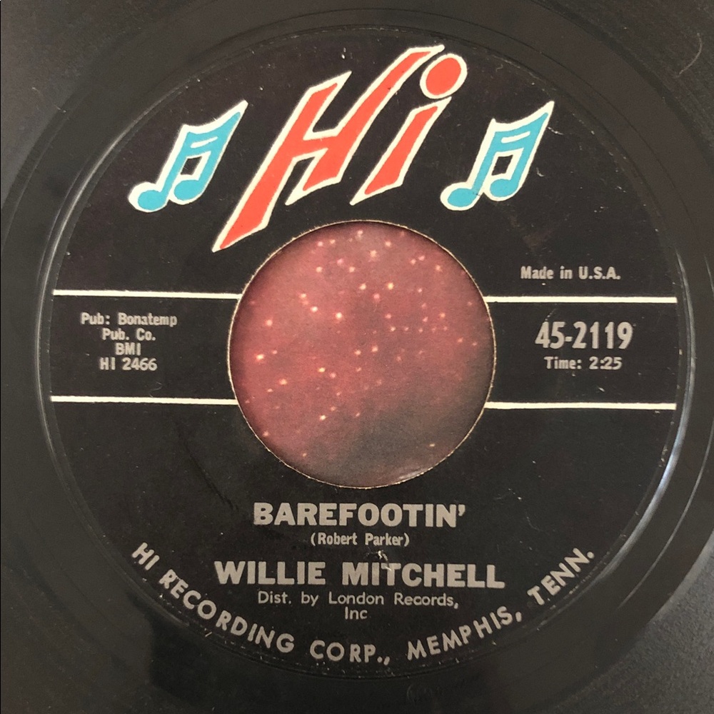 Willie Mitchell Vinyl 45 Record Barefootin’